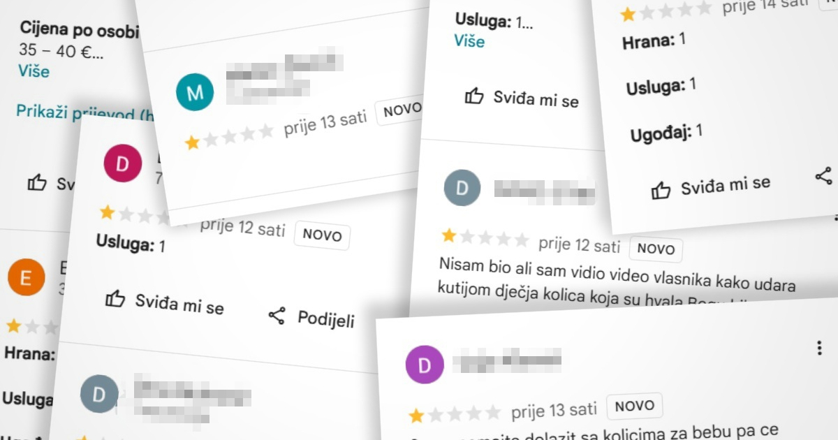 Nakon incidenta u Primoštenu ljudi negativnim recenzijama zatrpali krivu konobu