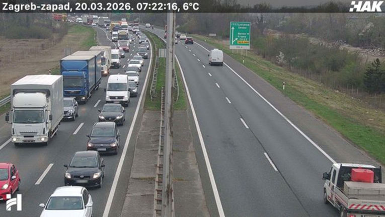 Nesreća na zagrebačkoj obilaznici, stvorila se kolona
