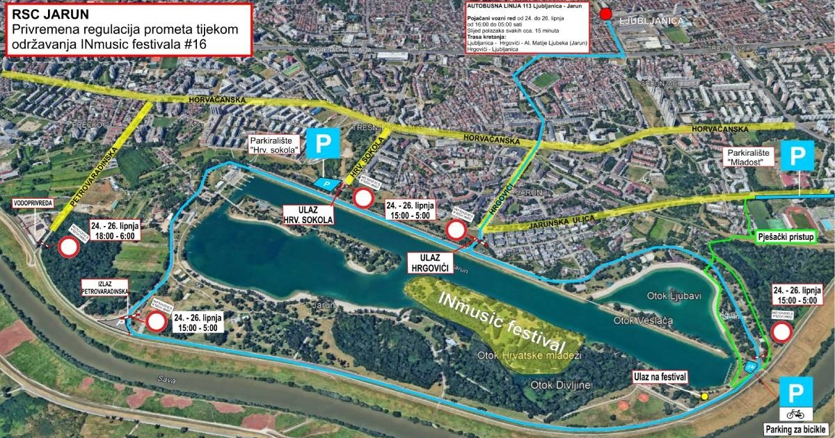 Zbog InMusica se u Zagrebu uvodi posebna regulacija prometa. Evo detalja