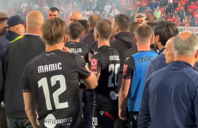 VIDEO Štimac se nagurava sa zaštitarom dok pucaju topovski udari