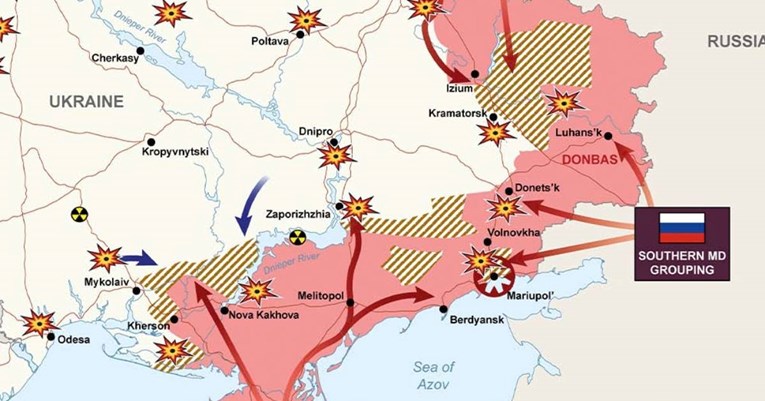 Britanci objavili novu kartu rata u Ukrajini: "Rusi nadiru s juga i istoka"