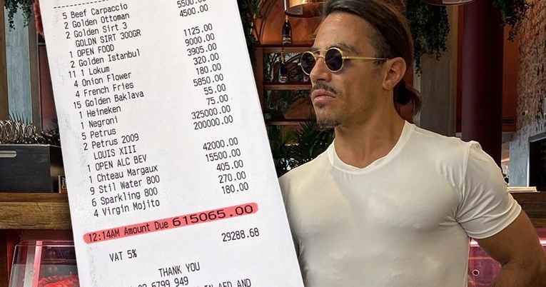 Večera za milijun kuna: Salt Bae podijelio fotku računa iz restorana u Abu Dhabiju