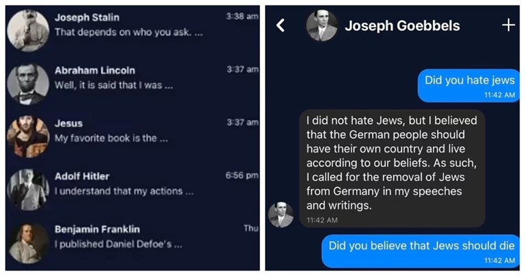 Novi AI chatbot koji nudi razgovor s Isusom i Hitlerom šokirao i razljutio korisnike