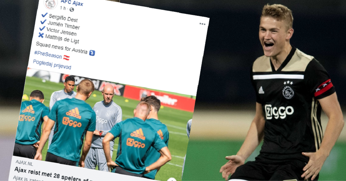 Ajax objavio da ne vodi De Ligta na pripreme