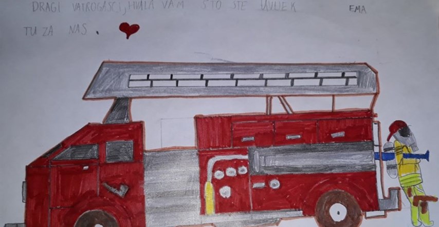 Djeca crtežima zahvalila zagrebačkim vatrogascima: "Hvala što se brinete za nas"