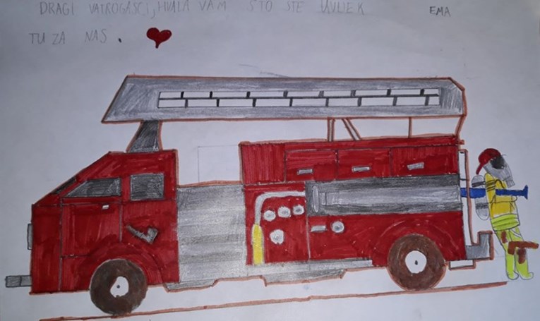 Djeca crtežima zahvalila zagrebačkim vatrogascima: "Hvala što se brinete za nas"