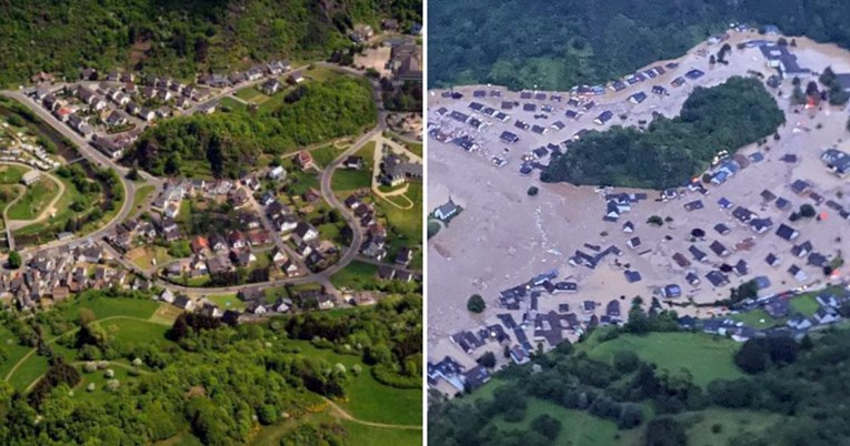 Pogledajte selo u Njemačkoj prije i poslije katastrofalne poplave