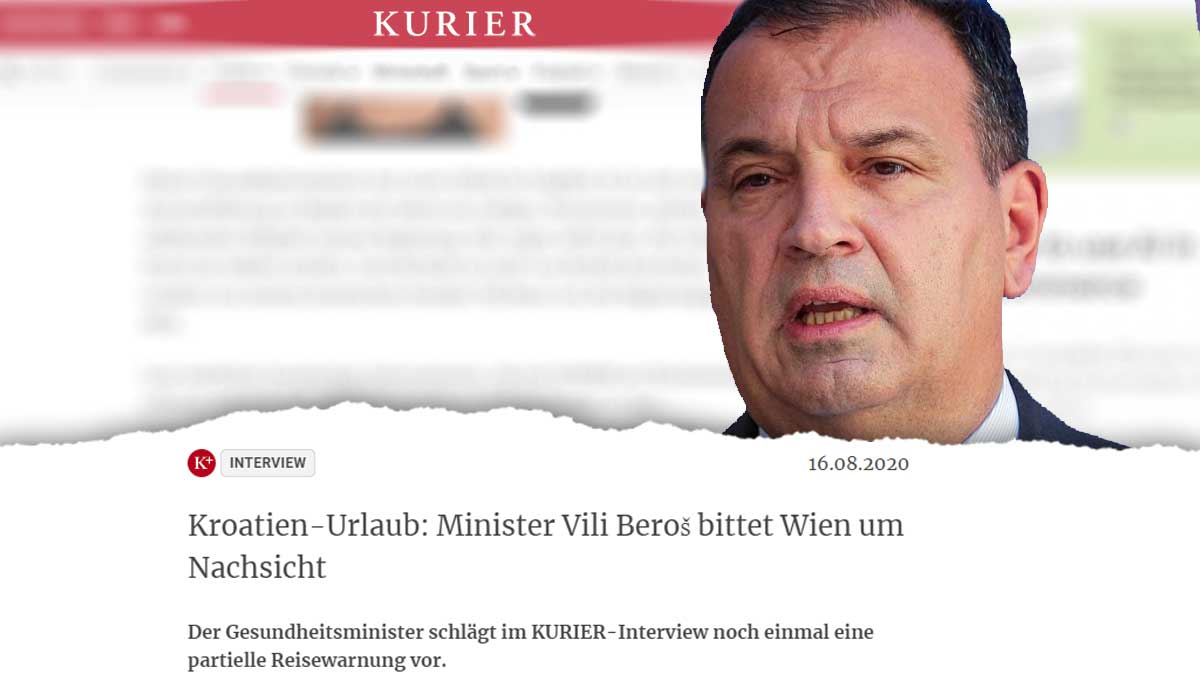 Beroš u intervjuu austrijskom listu: Hrvatska je sigurna