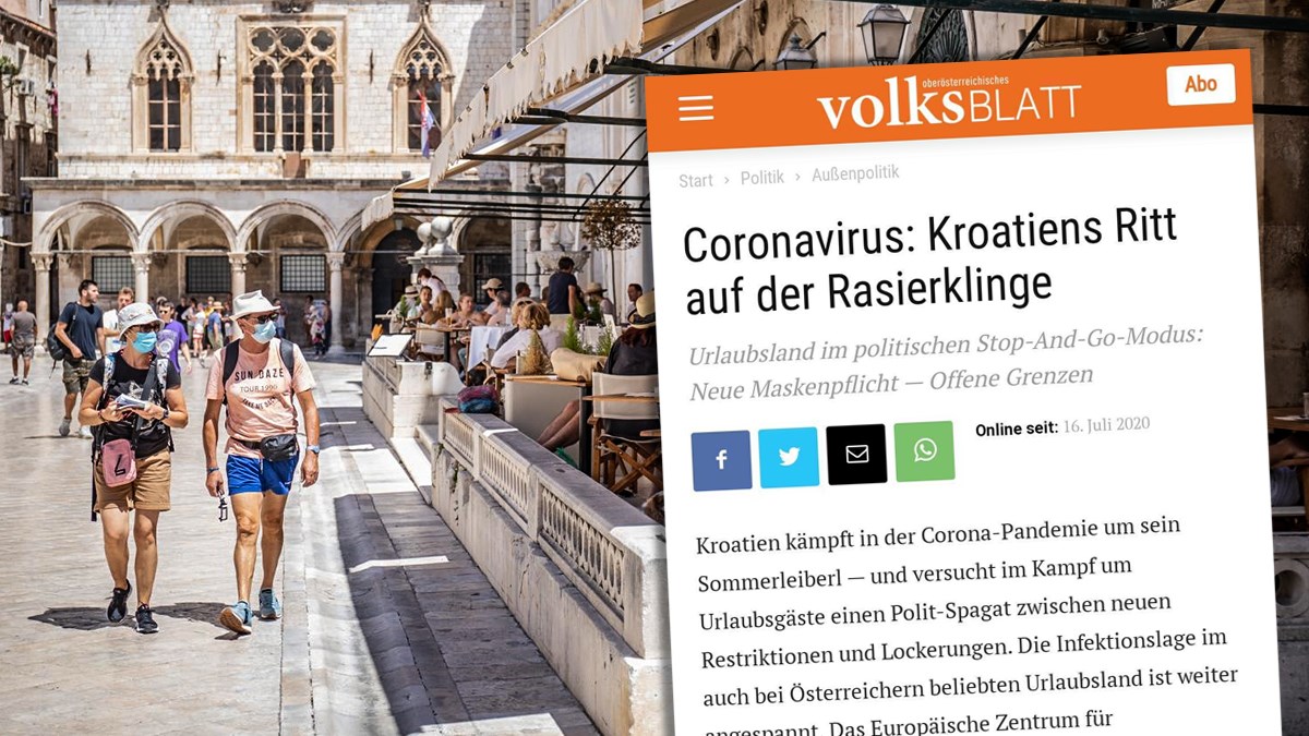 Austrian newspaper: Croatia is walking on the razor’s edge in coronavirus pandemic