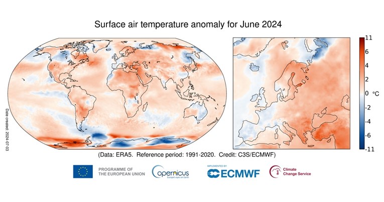 Europski znanstvenici: Prosječna temperatura u 2024. prijeći će prag od 1.5 stupnja