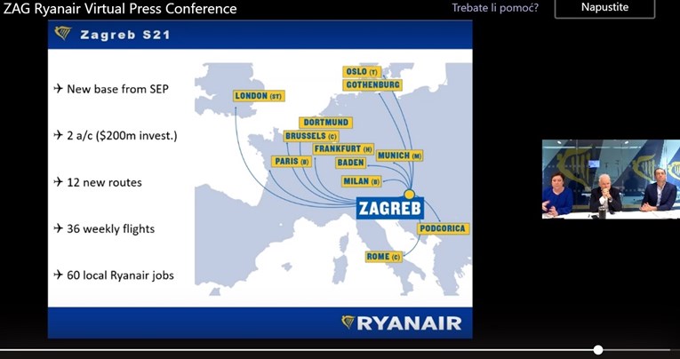 Ryanair u Zagrebu: Obećali gomilu linija, karte od 150 kuna