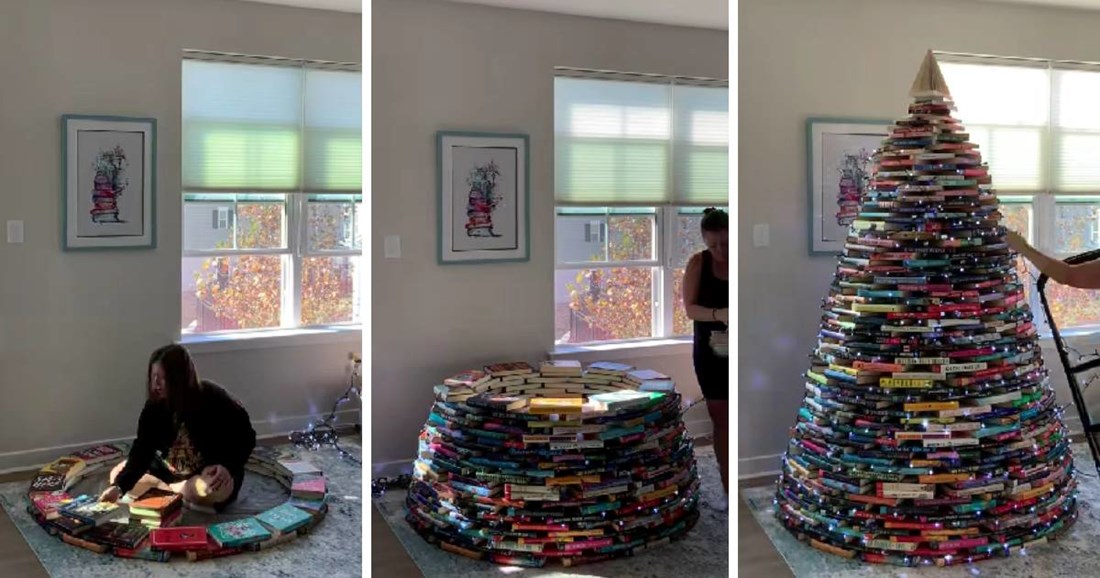 Božićno drvce od 600 knjiga postalo je hit na internetu