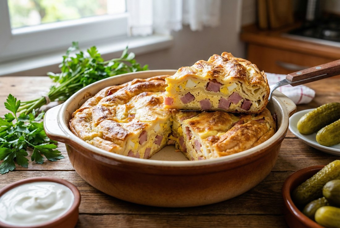 Danas radimo carsku pitu s uskršnjom šunkom i sirom. Isto predlažemo i vama