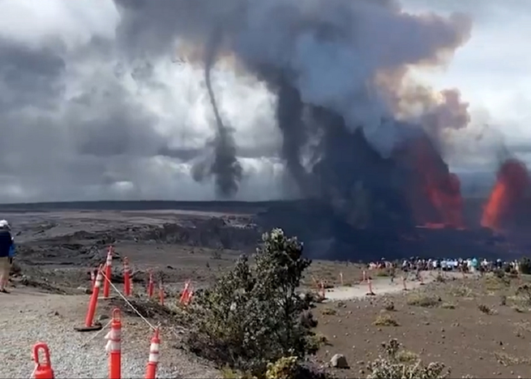 VIDEO Rijedak prizor na Havajima. Erupcija Kilauee stvorila "volnado"