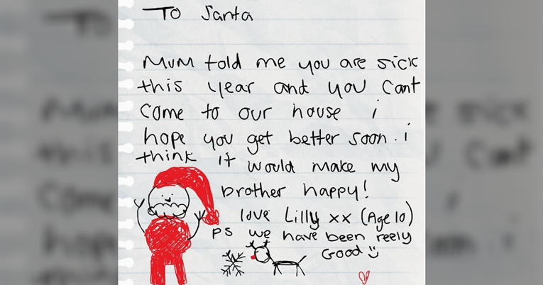 "Mama kaže da si bolestan": Pismo djevojčice Djedu Božićnjaku rasplakalo mnoge