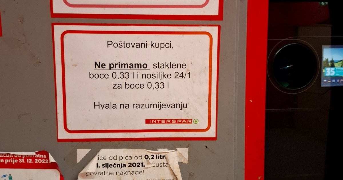 "Ne primamo staklo": Zašto kupci tjednima ne mogu vratiti boce?