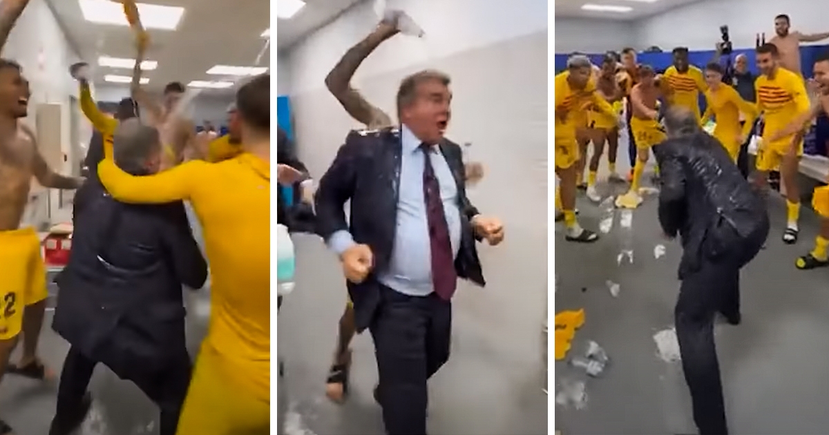 Barca je slavila naslov, a onda je u svlačionicu ušao Laporta. Pogledajte kako