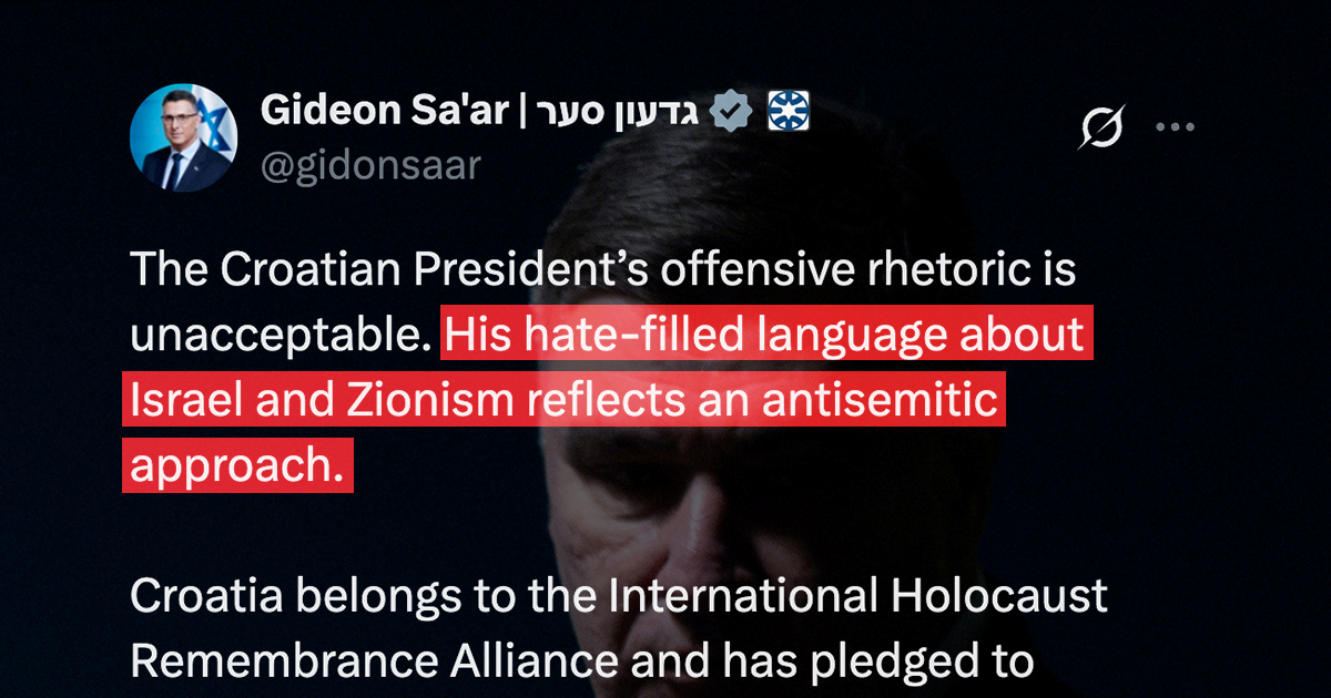 Izraelski ministar bijesan na Milanovića: Njegove riječi su pune mržnje