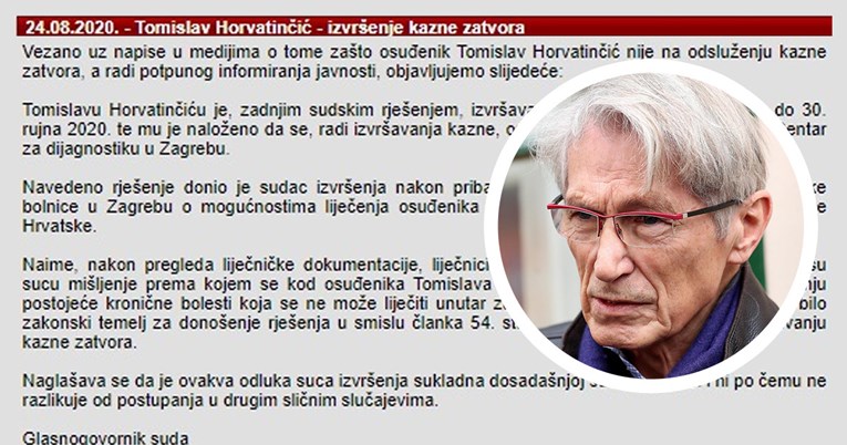 Zašto Horvatinčić nije u zatvoru? Javio se Županijski sud