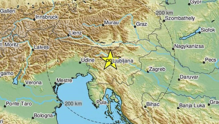 Potres u Ljubljani magnitude 2.9