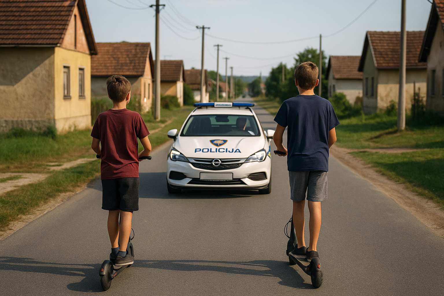 Djeca bez kaciga vozila električne romobile po Sunji. Došla policija, uzela romobile