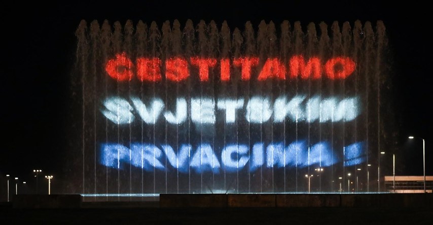 Na zagrebačkim fontanama osvanula čestitka vaterpolistima