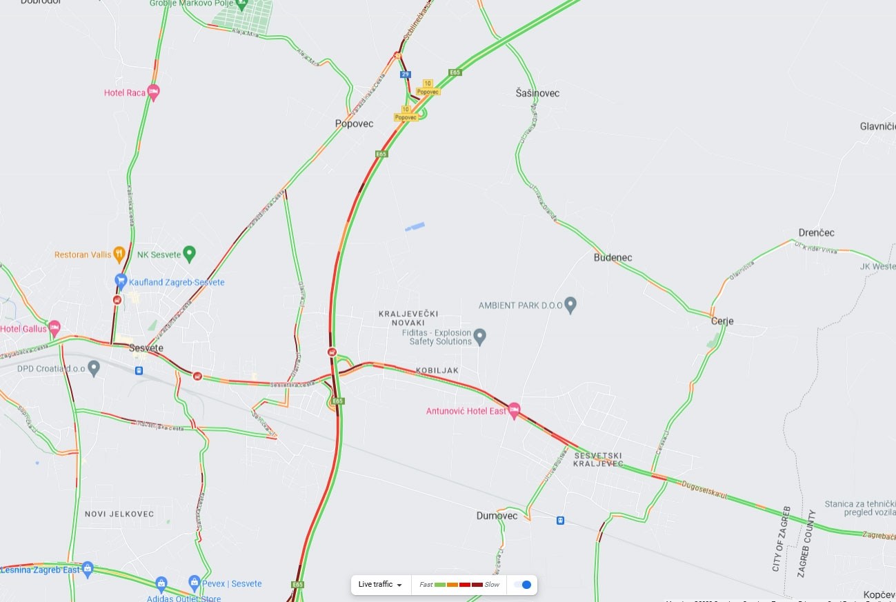 Na A4 kod Sesveta kolona 7 kilometara zbog nesreće. Kod Kosnice sudar 4 auta