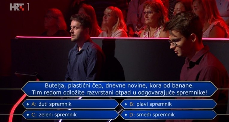Milijunaš: Nitko od natjecatelja nije znao pitanje o razvrstavanju otpada u Zagrebu
