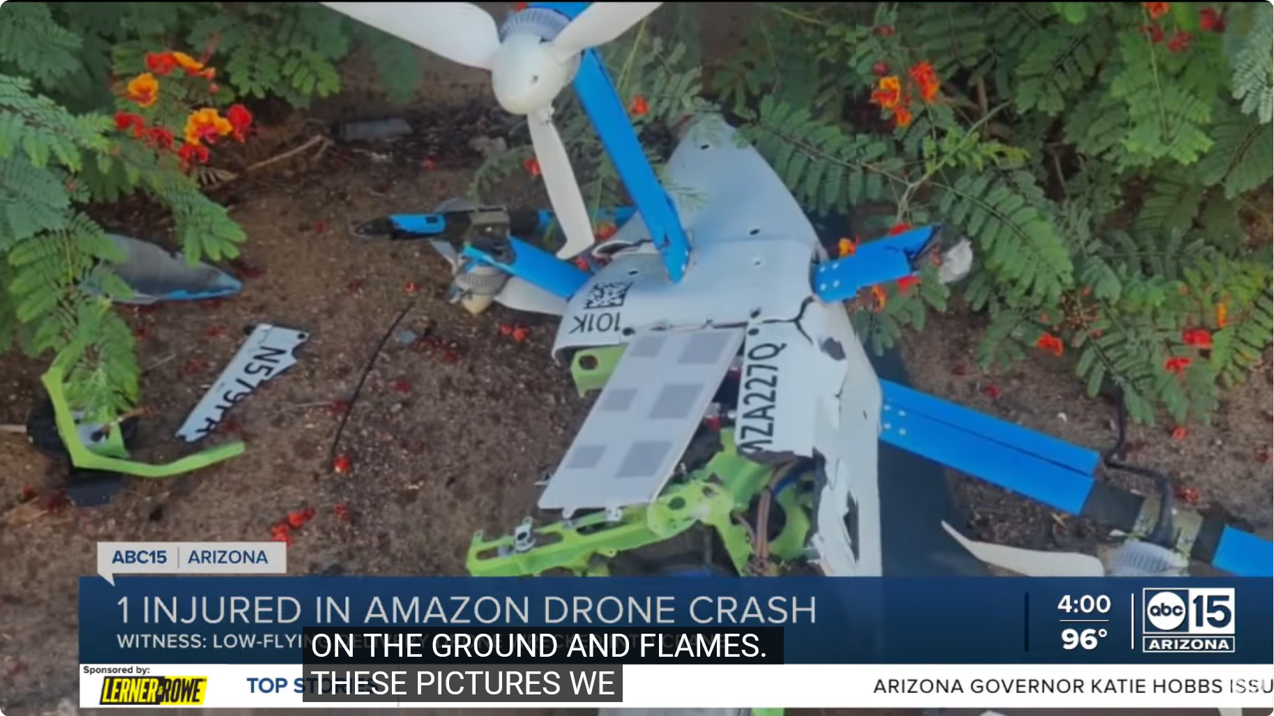 Amazonovi dronovi zabili su se u građevinsku dizalicu i zapalili