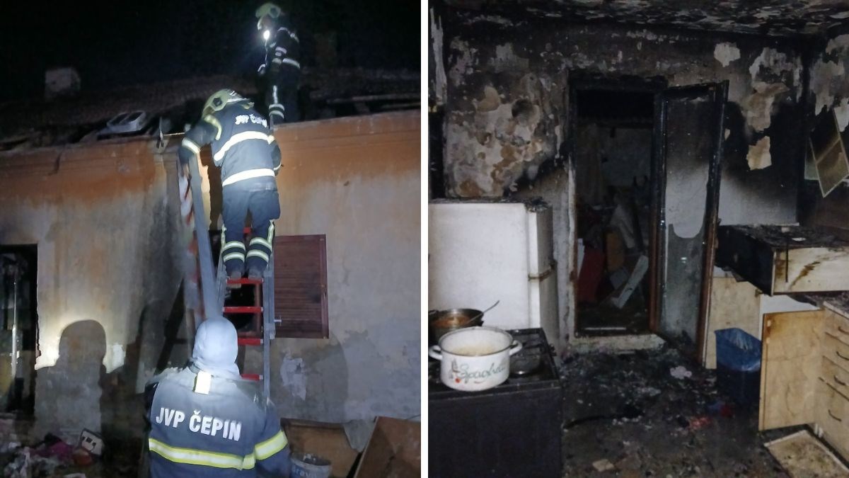 Požar kod Osijeka, susjedi spasili djecu iz goruće kuće