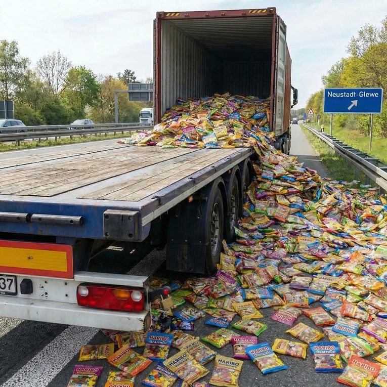 15 tona gumenih bombona ukradeno iz kamiona u Njemačkoj. Bio je parkiran uz autocestu