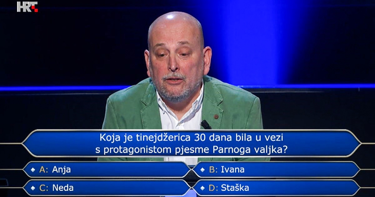 Pao na pitanju za 64.000 kn o djevojci iz poznate domaće pjesme, znate li vi odgovor?