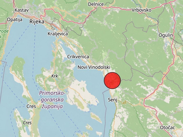 Potres od 3.5 kod Novog Vinodolskog