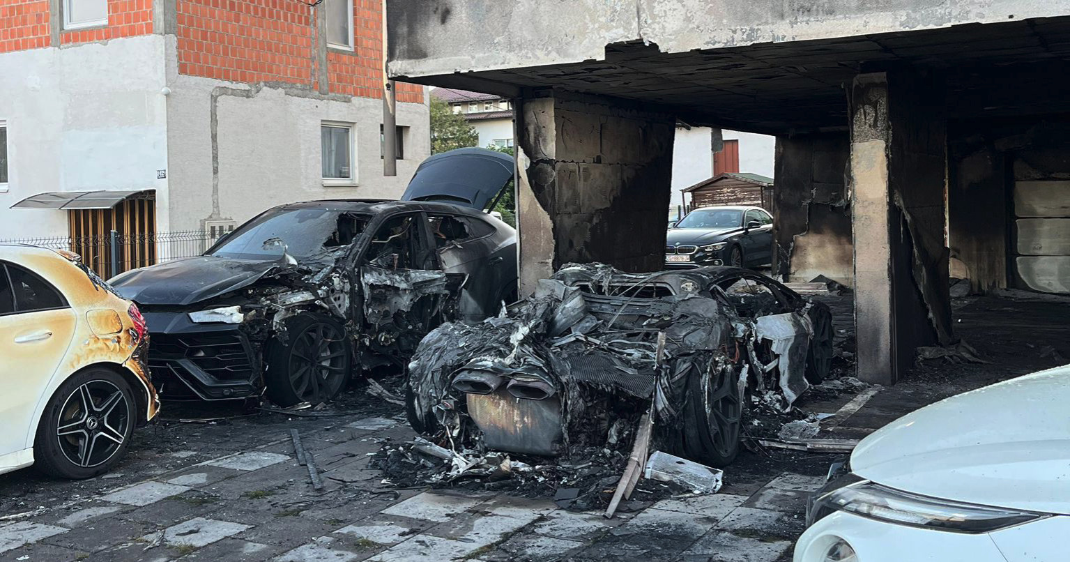 FOTO Požar u Gorici uništio dva skupocjena Lamborghinija