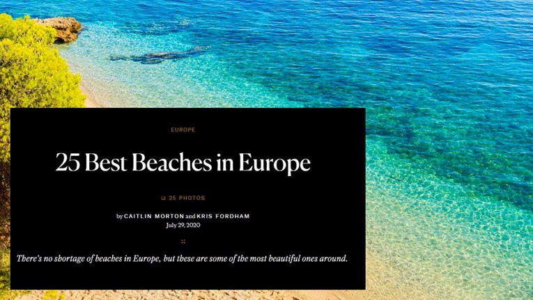 Dvije hrvatske plaže uvrštene među najljepše u Europi