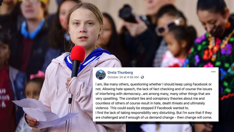 Greta Thunberg zaprijetila napuštanjem Facebooka