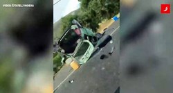 VIDEO Kod Trogira auto izletio s ceste i okrenuo se na krov. Vozač teško ozlijeđen