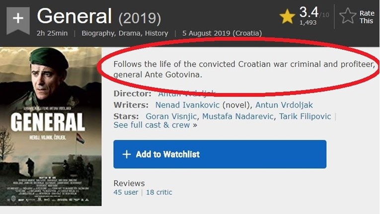 Opis Generala na IMDb-u: Prati život osuđenog ratnog zločinca i profitera