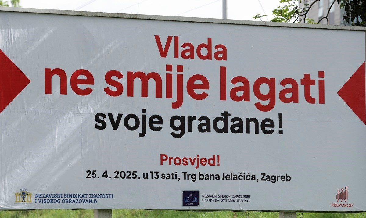 Nastavnici veće plaće traže plakatima s gramatičkom greškom