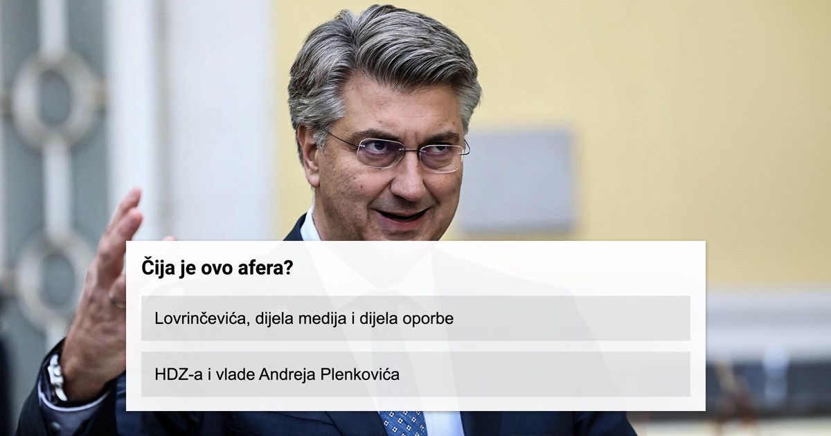 ANKETA Čija je afera reketarenja? Plenković tvrdi da nije njegova ni HDZ-ova