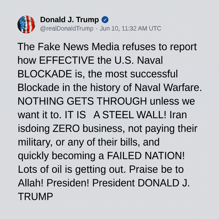 Trump: NAŠA BLOKADA JE ČELIČNI ZID. Slava Alahu!