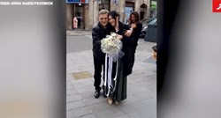 VIDEO Zagrebački mladenci zaplesali prvi ples uz ulične svirače u Preradovićevoj