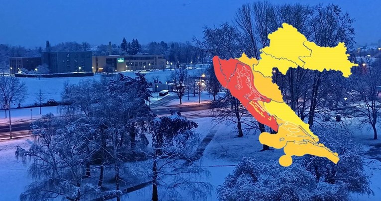 Snijeg u većem dijelu Hrvatske, za velik dio obale upaljen crveni alarm