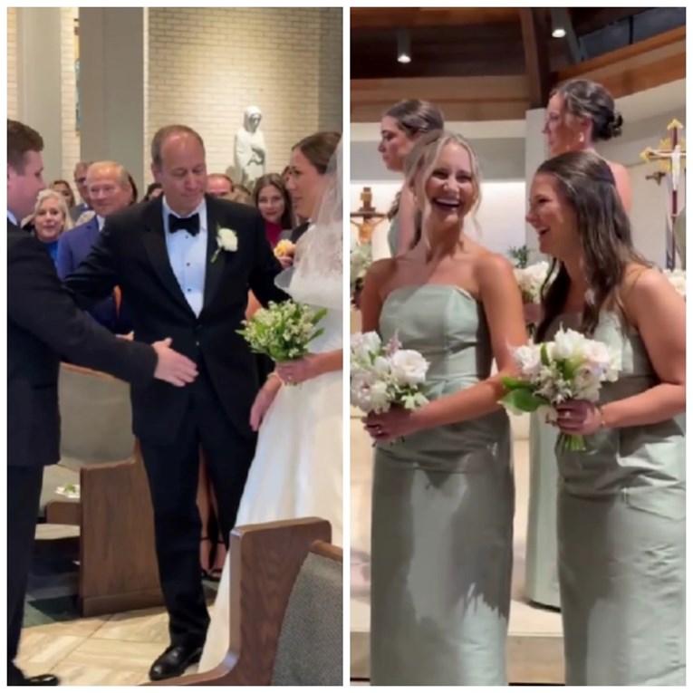 VIDEO Mladoženja pružio ruku budućoj ženi i nasmijao sve prisutne, postao je viralan