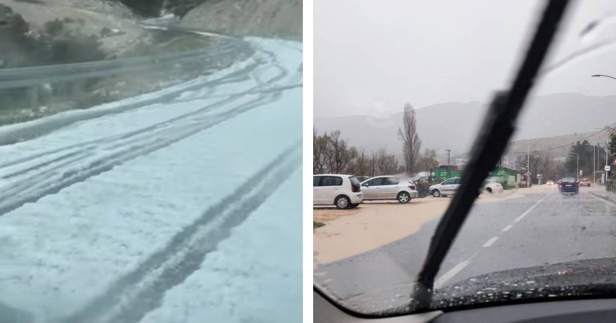 VIDEO Velika tuča u Dalmaciji, bujice na cestama