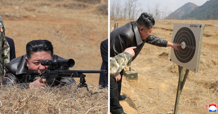 FOTO Ovo Kim Jong-un isprobava novi snajper. Jasno, "pogodio" je u sami centar mete