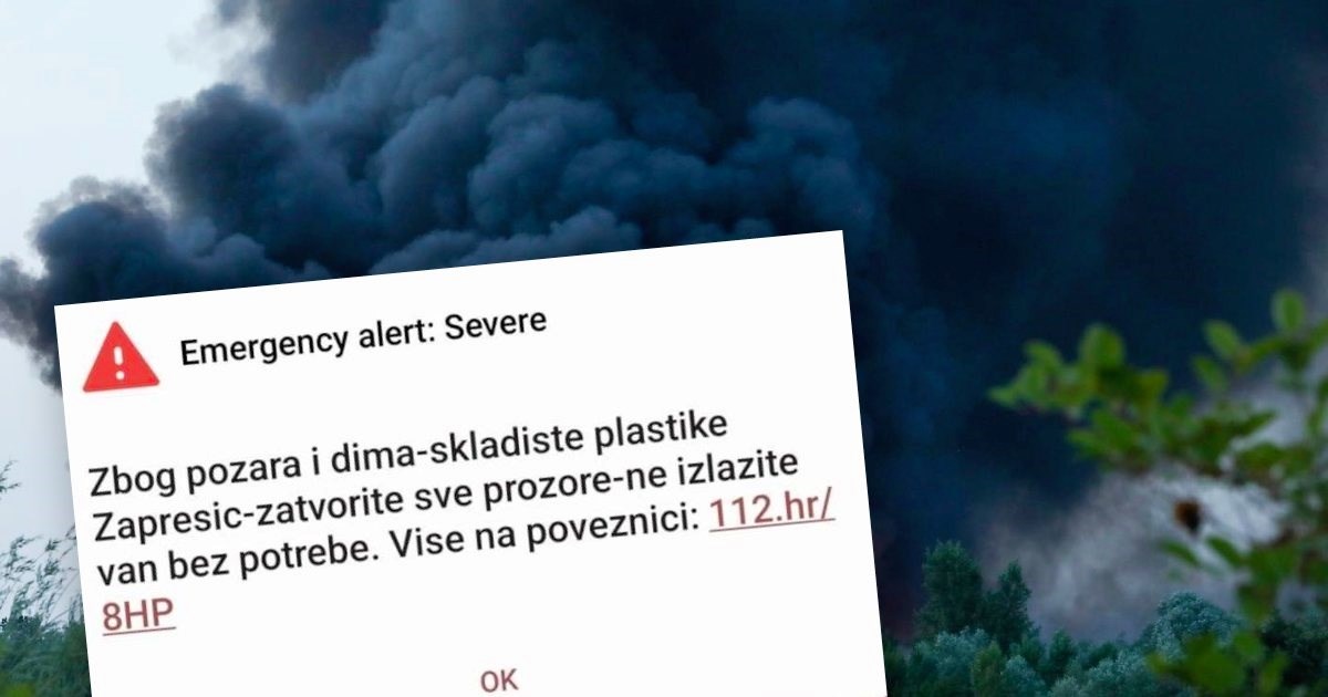 Ljudi kod Zaprešića nakon tri sata dobili alert zbog požara i dima