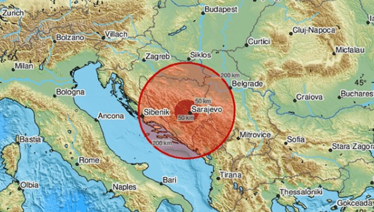 Potres magnitude 2.1 po Richteru u Sarajevu