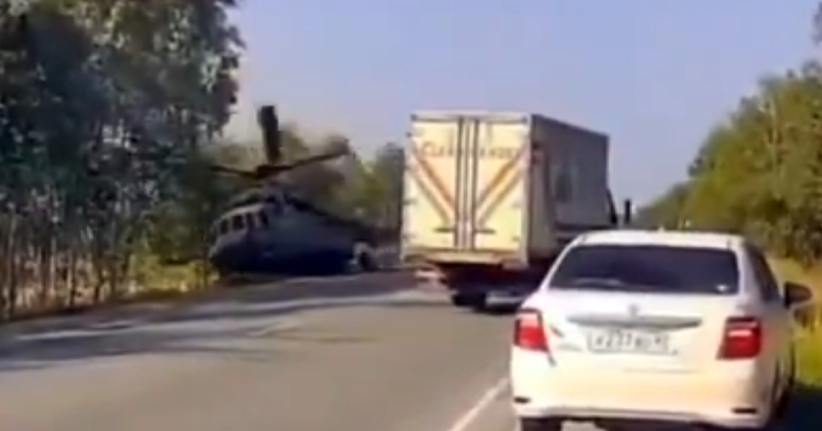 Ruski vojni helikopter pokušao prisilno sletjeti na cestu, pogledajte