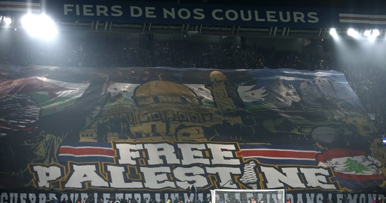 PSG-ovi ultrasi preko cijele tribine digli koreografiju "Oslobodite Palestinu"